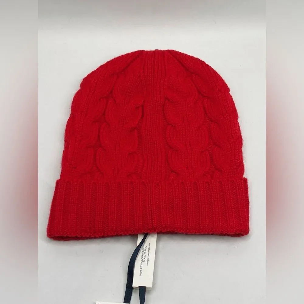 Moncler Kid’s Cable Knit Logo Beanie Hat size L(12-14 yrs)